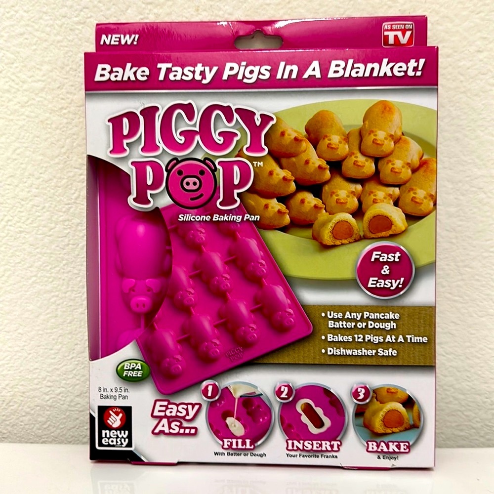 Piggy Pop Silicone Baking Pan - Bake tasty pigs in a blanket!